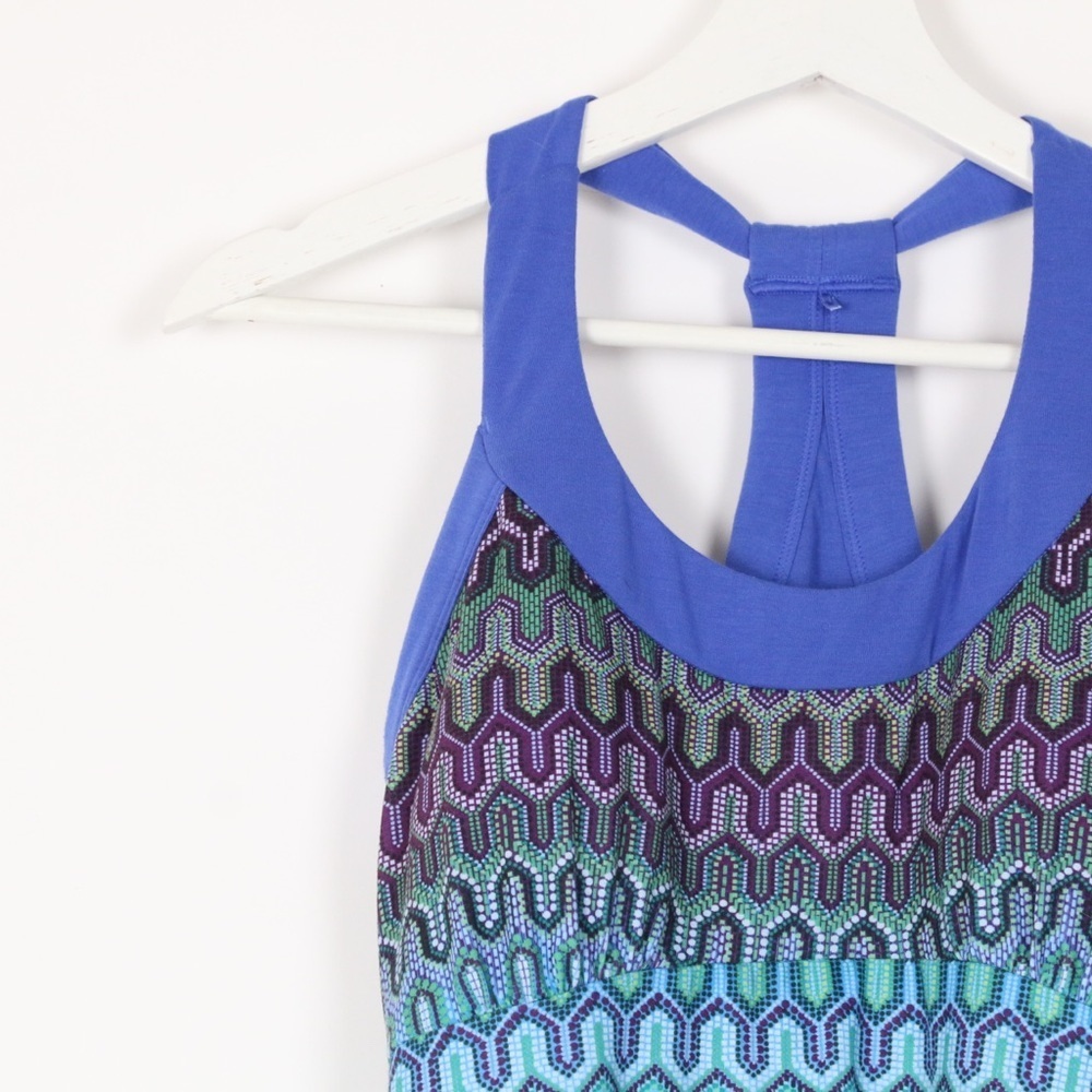 Prana Blue and Green Mini Dress - Picture 3 of 8